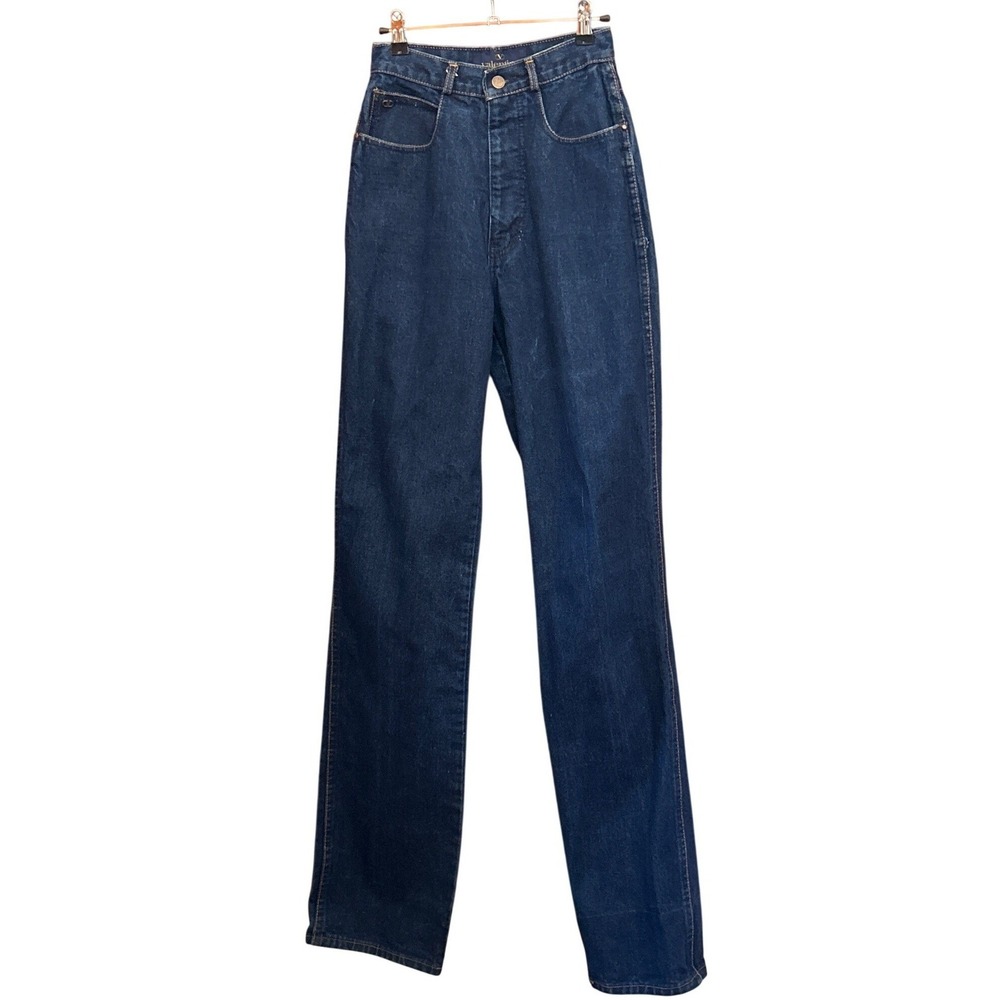 Vintage Valentino Jeans High Waisted Indigo Straight Leg Luxury Minimalist Chic